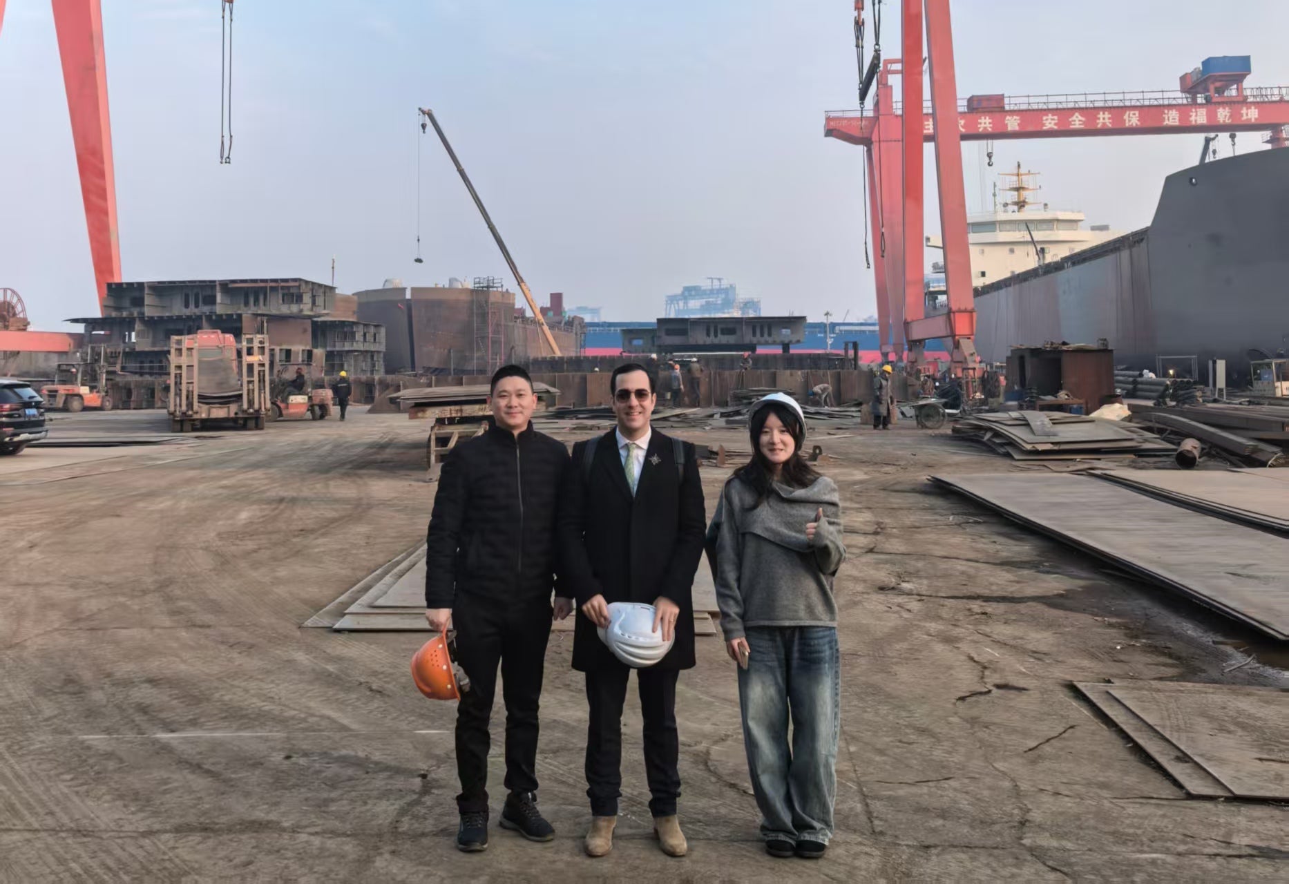 Oceans Embrace All Rivers, Together We Build the Voyage—Jiangsu Haizhongzhou Shipping Industry Co., Ltd. Warmly Welcomes Distinguished Mexican Clients for an Inspection Visit.