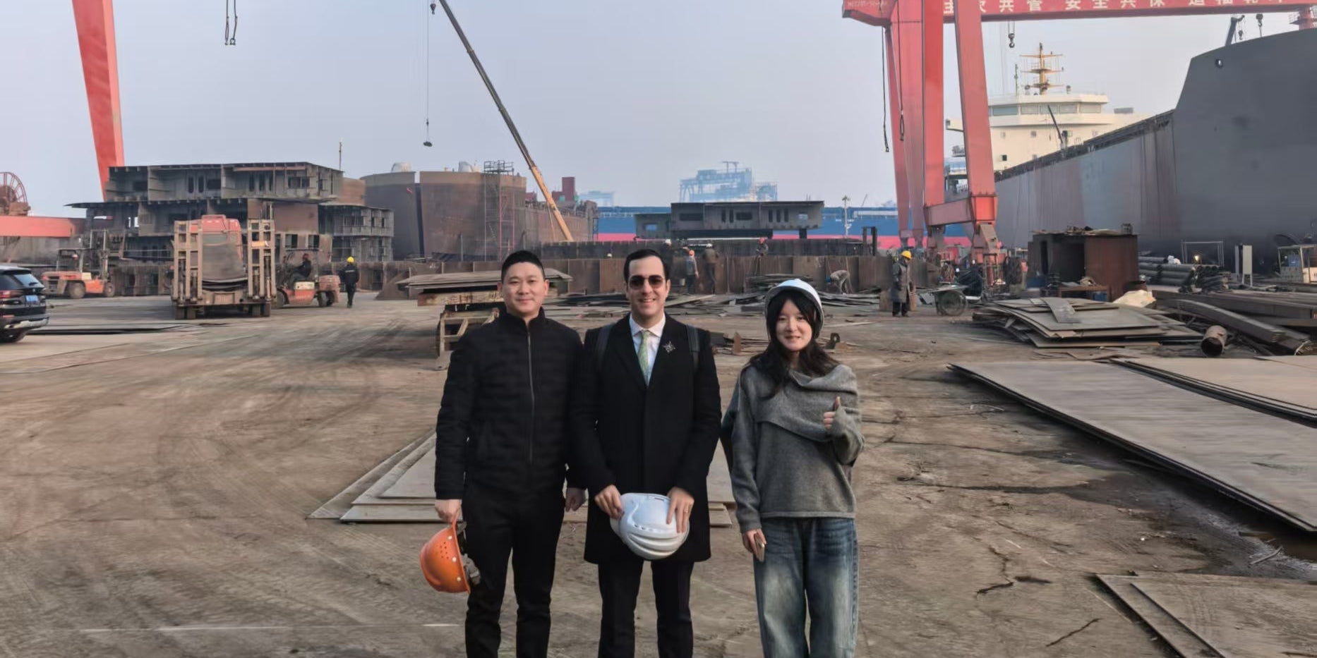 Oceans Embrace All Rivers, Together We Build the Voyage—Jiangsu Haizhongzhou Shipping Industry Co., Ltd. Warmly Welcomes Distinguished Mexican Clients for an Inspection Visit.
