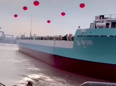 Xiaoqing River Ushers in a New Green Era with Its First Pure Electric Container Ship 'Luqing 101'