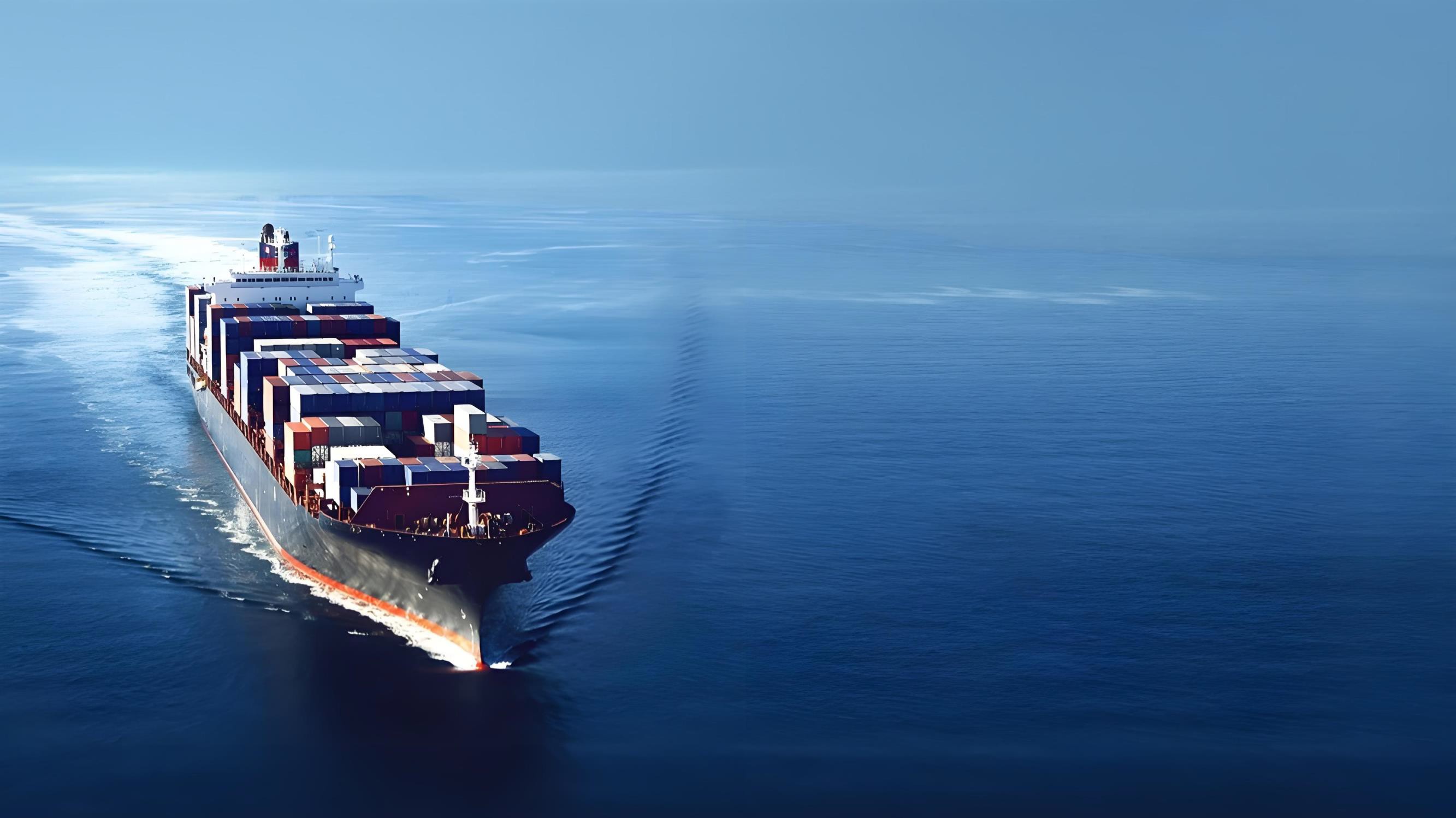 Commercial vessel during sea trial